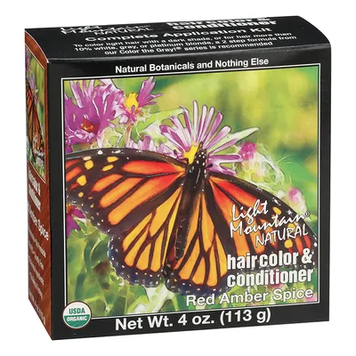 Light Mountain Natural Hair Color & Conditioner Red Amber Spice (Henna do włosów z odżywką `Motyl`)