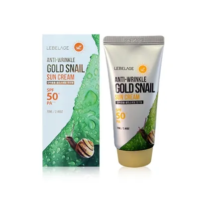 Lebelage Anti-Wrinkle Gold Snail Sun Cream SPF50+ PA+++ (Przeciwzmarszczkowy krem przeciwsłoneczny)