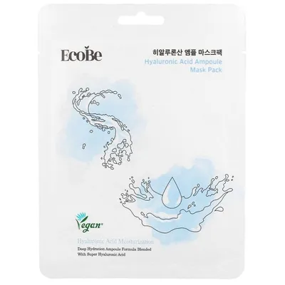 EcoBe Hyaluronic Acid, Ampoule Mask Pack (Maska w płachcie z kwasem hialuronowym)
