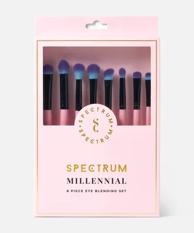 Spectrum Millennial Collection, Pink 8 Piece Eye Blending Set (Zestaw 8 pedzli do blendowania cieni do powiek)