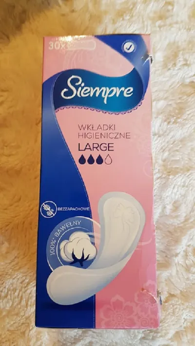 Siempre Large, Wkładki higieniczne  bezzapachowe
