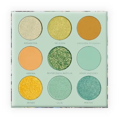 Glam Shop Kolekcja Kwiatowa, GlamBOX,  Paleta 9 cieni do powiek `Seledyn`
