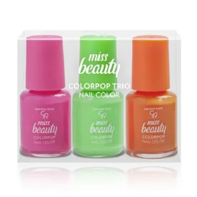 Golden Rose Miss Beauty,  Colorpop Trio Nail Color (Zestaw lakierów do paznokci)