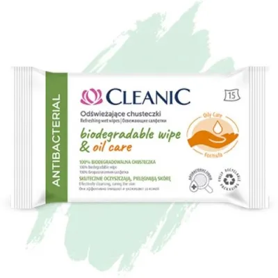 Cleanic Antibacterial Biodegardable Wipe & Oil Care (Chusteczki odświeżające z olejkami (różne rodzaje))