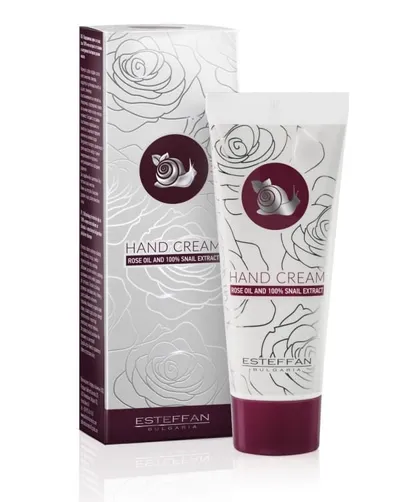 Bulfresh Esteffan Bulgaria, Hand Cream Rose OIl And 100 % Snail Extract (Krem do rąk ze 100% ekstraktem ze ślimaka i naturalnym bułgarskim olejkiem różanym)