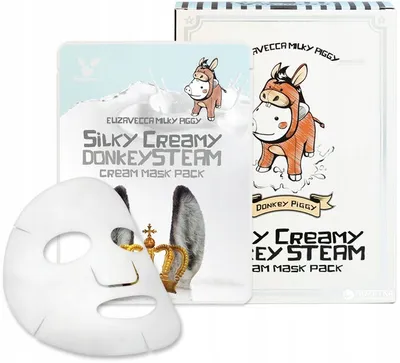 Elizavecca Milky Piggy, Silky Creamy Donkey Steam Cream Mask Pack (Maska w płachcie z kremem parowym)