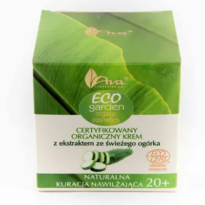 Laboratorium Kosmetyczne AVA Eco Garden, Certyfikowany organiczny krem nawilżający z ekstraktem ze świeżego ogórka