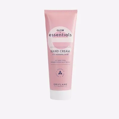 Oriflame Essentials, Glow Hand Cream (Rozświetlającego kremu do rąk Essentials z witaminą E i B3)