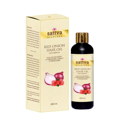 Sattva Ayurveda Red Onion Hair Oil With Hibiskus (Olej do włosów z czerwonej cebuli z hibiskusem)