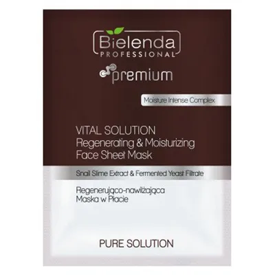 Bielenda Professional Premium, Vital Solution, Regeneating & Moisturizing Face Sheet Mask (Regenerująco - nawilżająca maska w płacie)