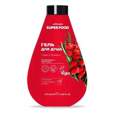 Cafe Mimi Superfood, Żel pod prysznic `Goji i rozmaryn `