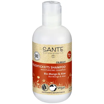 Sante Naturkosmetik Family, Feuchtigkeits Shampoo Bio-Mango & Aloe (Szampon nawilżający `Bio mango i aloes`)