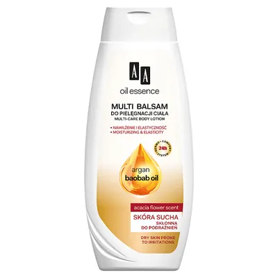 AA Oil Essence, Multi balsam do pielęgnacji ciała do skóry suchej i skłonnej do pordrażnień