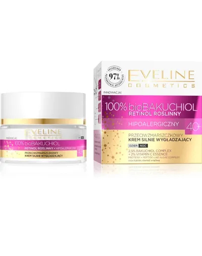 Eveline Cosmetics 100% bioBakuchiol, Przeciwzmarszczkowy krem silnie wygładzający 40+ na dzień i noc