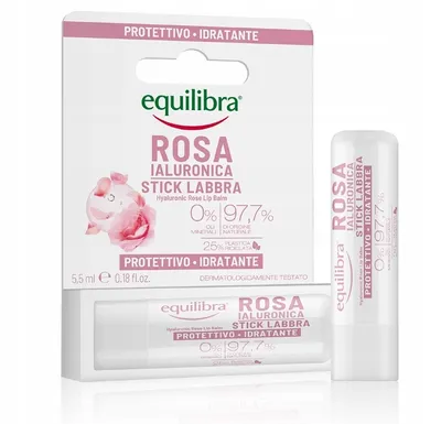 Equilibra Rosa Ialuronica, Protective Lip Balm (Różany balsam do ust z kwasem hialuronowym)