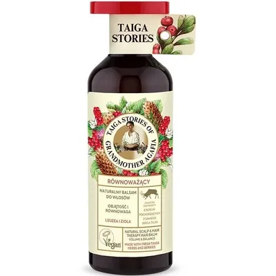 Receptury Babuszki Agafii Tajga Stories, Równoważący naturalny balsam do włosów z leuzeą i ziołami
