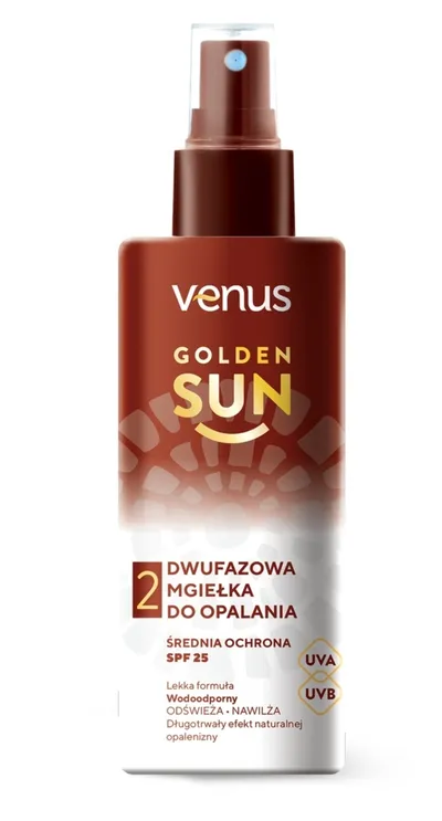 Venus Golden Sun, Dwufazowa mgiełka do opalania SPF25