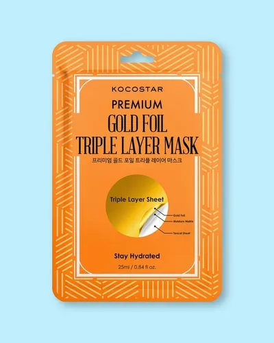 Kocostar Premium Gold Foil Triple Layer Mask (Maska w płacie z warstwą złotej folii)