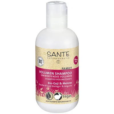 Sante Naturkosmetik Family, Volumen Shampoo Bio-Goji & Melone (Szampon zwiększający objętość `Bio goji i melon`)
