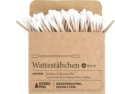 Hydrophil Wattestabchen (Patyczki higieniczne `Bambus i bawełna`)