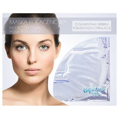 Beauty Face Odżywiająca przeciwzmarszczkowa maska kolagenowa z diamentami i drobinkami srebra