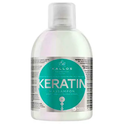 Kallos KJMN, Keratin, Shampoo (Szampon do włosów suchych, łamiących się i poddanych zabiegom chemicznym)