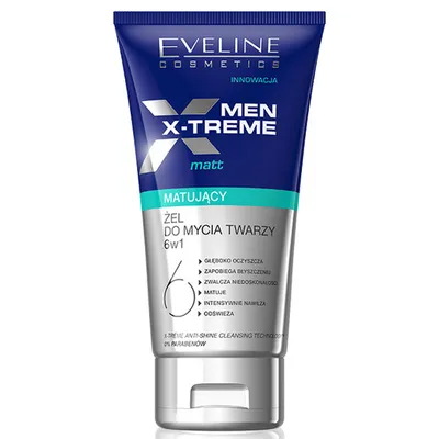 Eveline Cosmetics Men X-treme Matt, Matujący żel do mycia twarzy 6w1