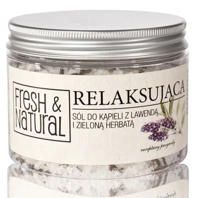 Fresh&Natural Relaksująca sól do kąpieli z lawendą i zieloną herbatą