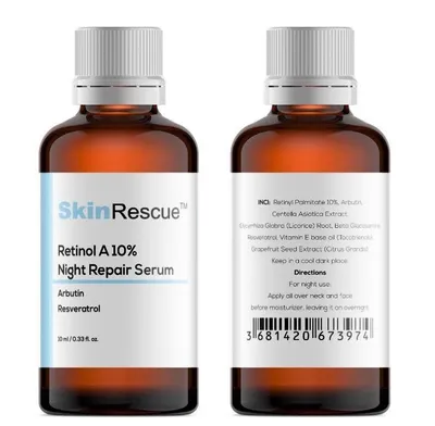 Skin Rescue Retinol A 10% Night Repair Serum (Serum do twarzy na noc z retinolem 10%, arbutyną i resweratrolem)