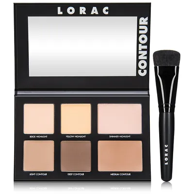 Lorac PRO Contour Palette & PRO Contour Brush (Zestaw do konturowania twarzy)
