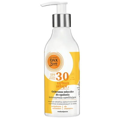 Dax Sun Urban Adapt Complete Protection, Intensywnie nawilżające ochronne mleczko do opalania SPF30 (UVA, UVB, IR, HEV)