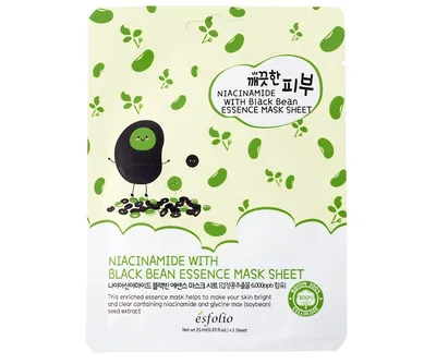 Esfolio Pure Skin Niacinamide Black Bean Essence Mask Sheet (Maseczka w płachcie)