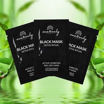 One & Only Cosmetics Black Mask Detox Ritual, Active Charcoal Peel-off Mask All Skin Types (Czarna maska oczyszczająca)