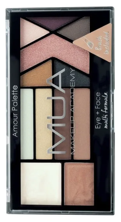 Make Up Academy (MUA) Amour Eyeshadow Palette Eye + Face Multi Formula (Paleta cieni do makijażu twarzy oraz oczu)