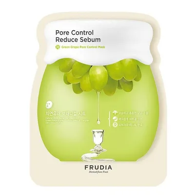 Frudia Pore Control Reduce Sebum, Green Grape Pore Control Mask (Oczyszczająco-odświeżająca maska w płacie)