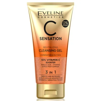 Eveline Cosmetics C Sensation, Rewitalizujący żel oczyszczający 3w1