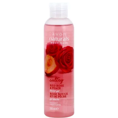 Avon Naturals, Red Rose & Peach, Shower Gel (Żel pod prysznic 'Róża i brzoskwinia')