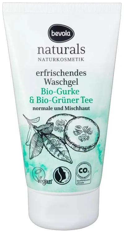 Bevola Erfrischendes Waschgel Bio-Gurke & Bio-gruner Tee (Żel do mycia twarzy z ekstraktem z ogórka i zieloną herbatą)
