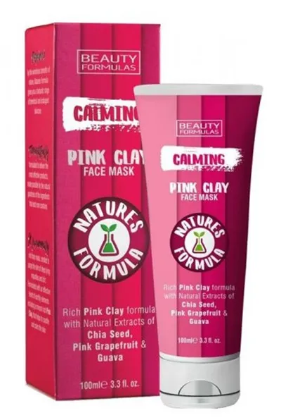 Beauty Formulas Natures Formula, Pink Clay Face Mask (Kojąca maseczka do twarzy z różową glinką)