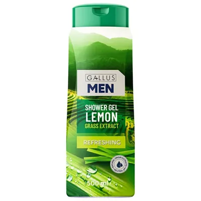 Gallus Men, Refreshing Shower Gel Lemon Grass Extract (Odświeżający żel pod prysznic z ekstraktem z trawy cytrynowej)