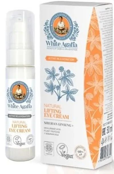 Receptury Babuszki Agafii White Agafia, Natural Lifting Eye Cream (Biała Agafia, Naturalny liftingujący krem pod oczy z żeń-szeniem)