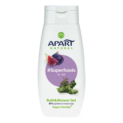 Apart #Superfoods,  Fig + Kale Bath & Shower Gel (Żel pod prysznic i do kąpieli `Figa + jarmuż`)