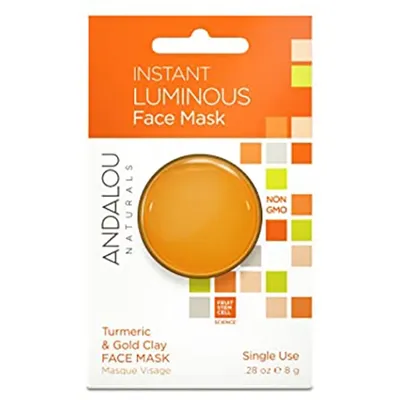 Andalou Naturals Instant Luminous, Turmeric & Gold Clay Face Mask (Rozświetlająca maseczka do twarzy z złotą glinką i kurkumą)