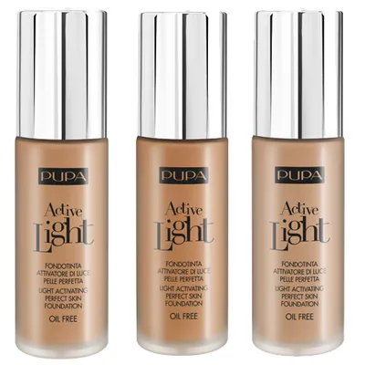 PUPA Active Light Fondotinta Attivatore di Luce Pelle Perfetta SPF 10 [Light Activating Perfect Skin Foundation] (Rozświetlający beztłuszczowy podkład do twarzy)