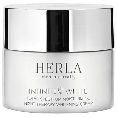 Herla Infinite White, Total Spectrum Moisturizing Night Therapy Whitening Cream (Nawilżający krem na noc wybielający przebarwienia)