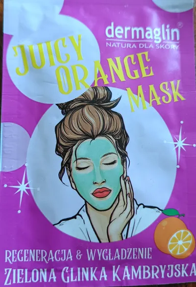 Dermaglin Natura dla skóry, Juicy Orange Mask - zielona glinka kambryjska
