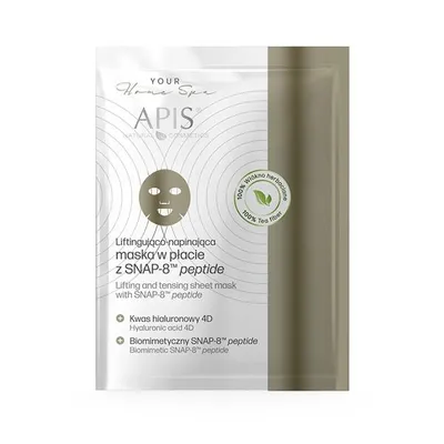 Apis Your Home Spa,  Peptide Lifting and Tensing Sheet Mask with SNAP-8 Peptide (Liftingująca i napinająca maska w płacie z SNAP-8 MT)