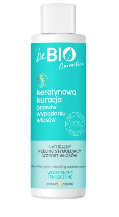 beBIO Keratynowa kuracja przeciw wypadaniu włosów, Naturalny peeling  stynulujący wzrost włosów