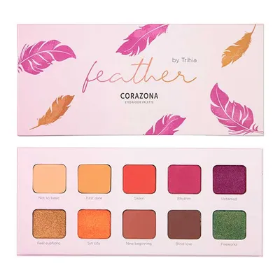 Corazona Feather Collection by Trihia, I'm a Sinner Eyeshadow Palette (Paleta 10 cieni do powiek)
