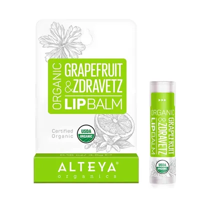 Alteya Organics Organic Lip Balm Grapefruit & Zdravetz (Balsam do ust `Grejpfrut i zdravetz`)